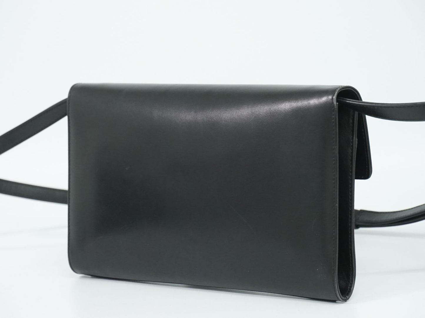 Gucci Vintage Interlocking 2-Way Shoulder Bag Clutch Pochette Leather Black — view 2
