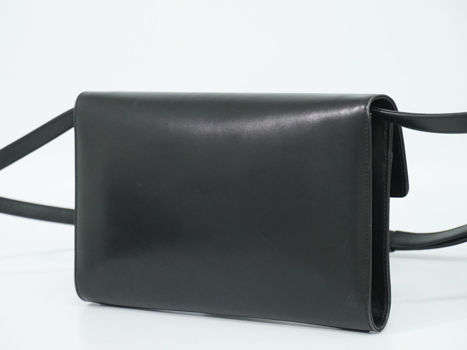 Gucci Vintage Interlocking 2-Way Shoulder Bag Clutch Pochette Leather Black — view 2