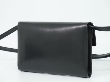 Gucci Vintage Interlocking 2-Way Shoulder Bag Clutch Pochette Leather Black — view 2