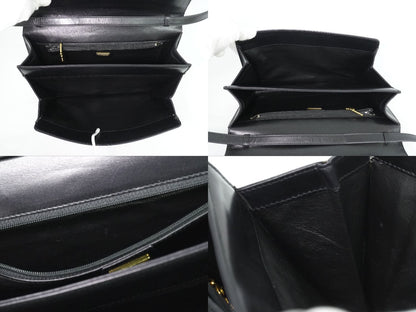 Gucci Vintage Interlocking 2-Way Shoulder Bag Clutch Pochette Leather Black — view 8