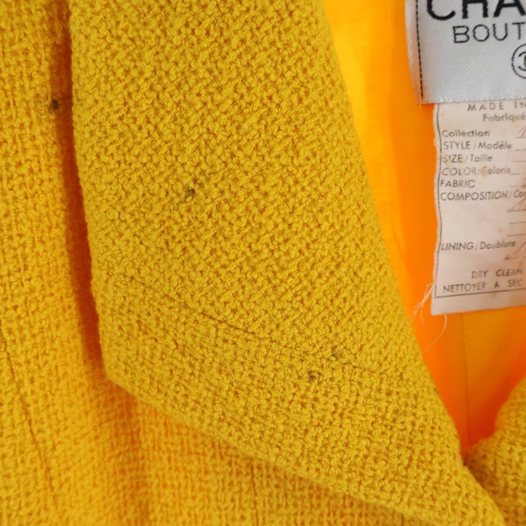 Chanel Vintage Tweed Jacket & Skirt Set Yellow — view 5