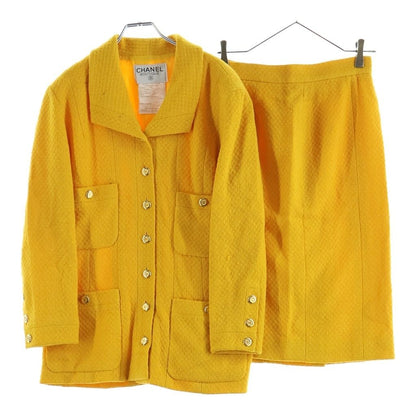 Chanel Vintage Tweed Jacket & Skirt Set Yellow