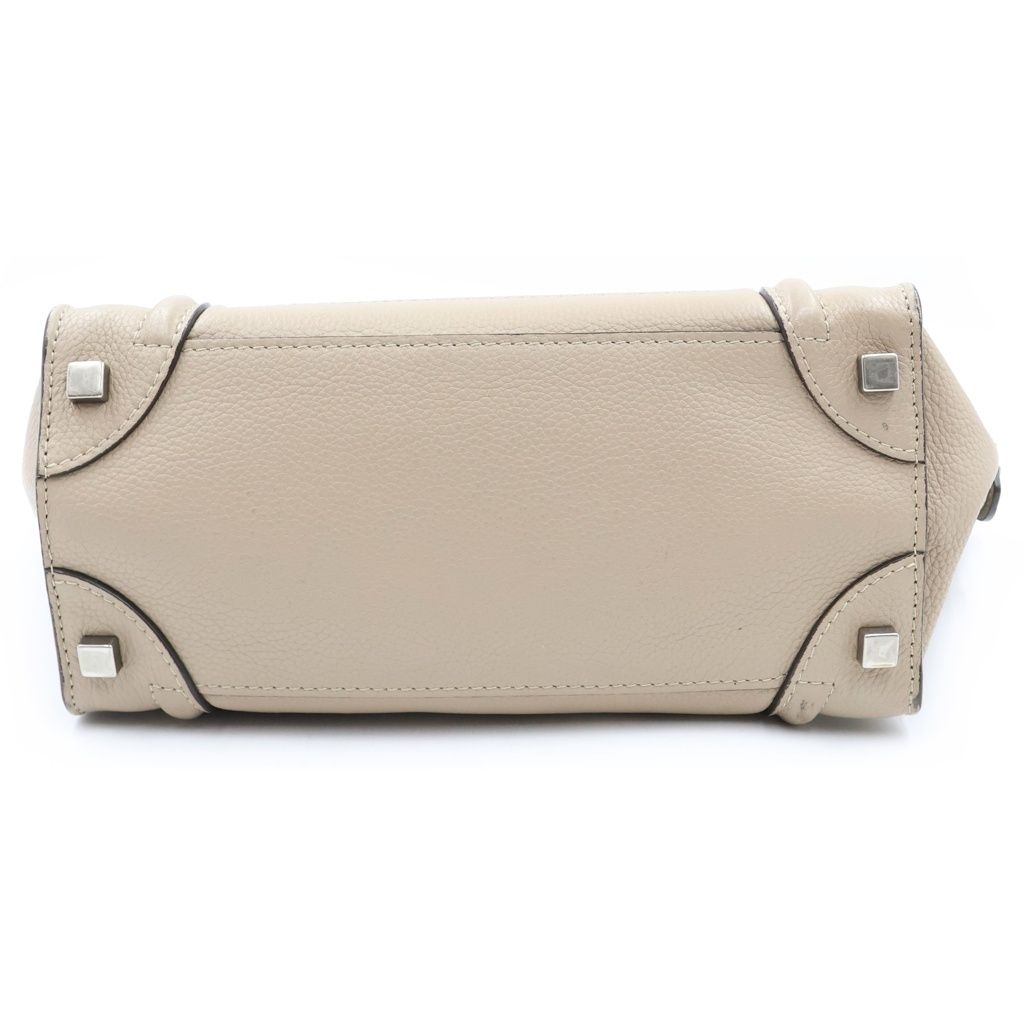 Celine Luggage Handbag Beige Brown Leather Gold — view 4