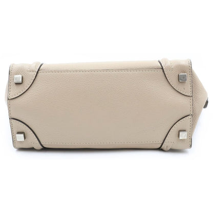 Celine Luggage Handbag Beige Brown Leather Gold — view 4