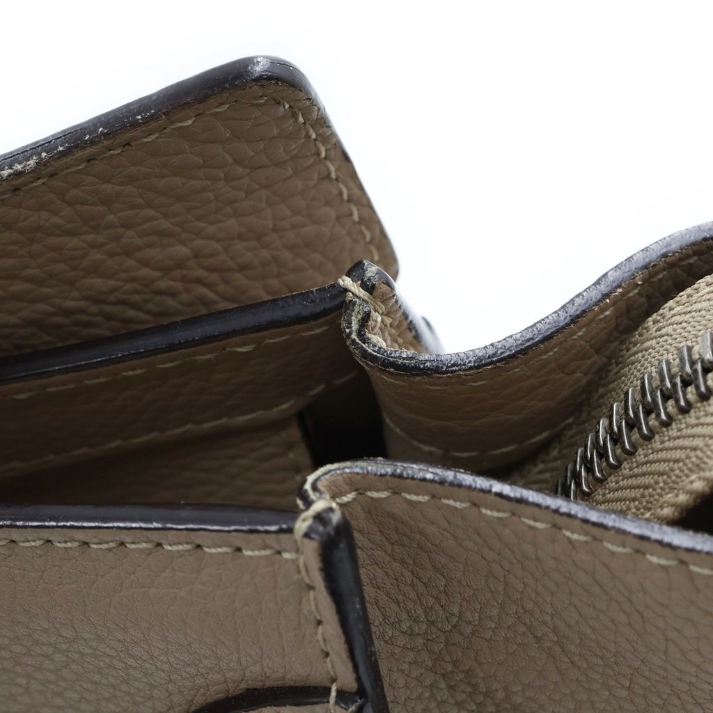 Celine Luggage Handbag Beige Brown Leather Gold — view 7