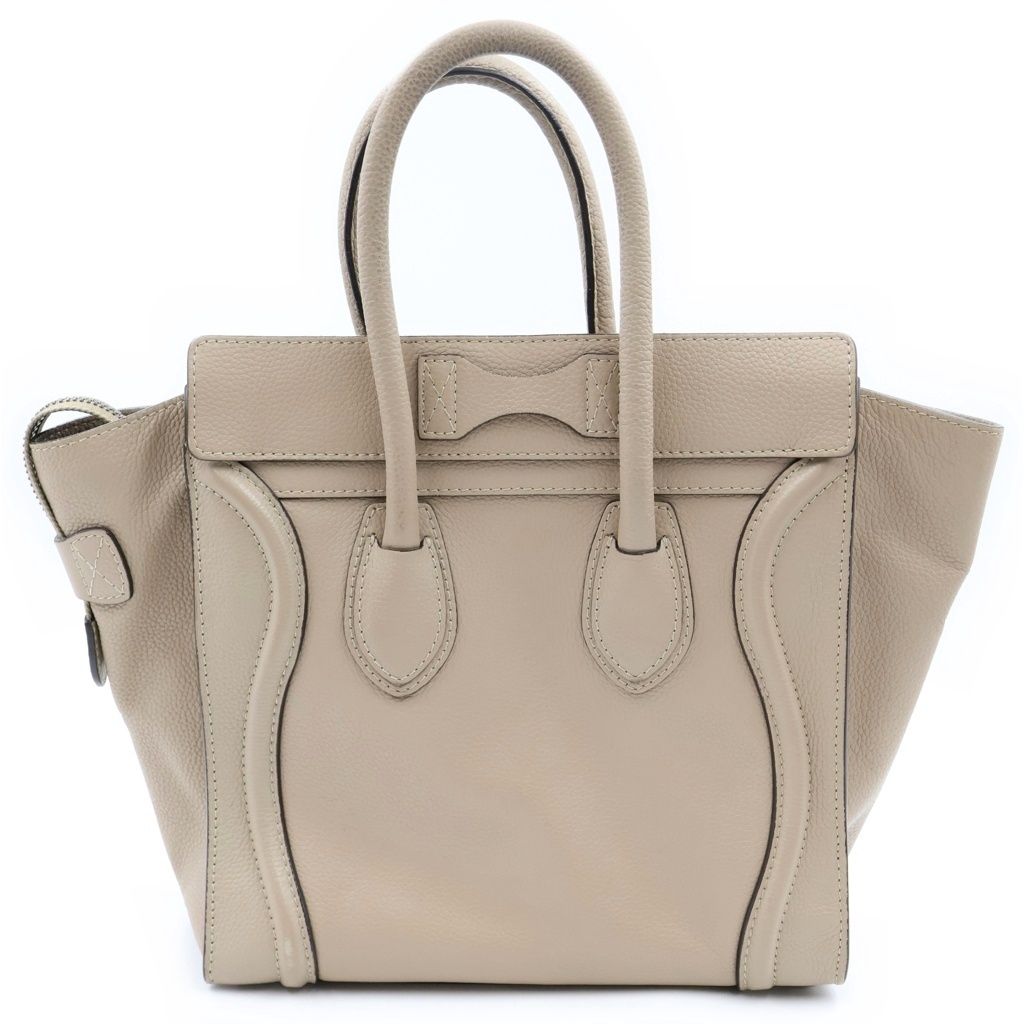 Celine Luggage Handbag Beige Brown Leather Gold — view 2