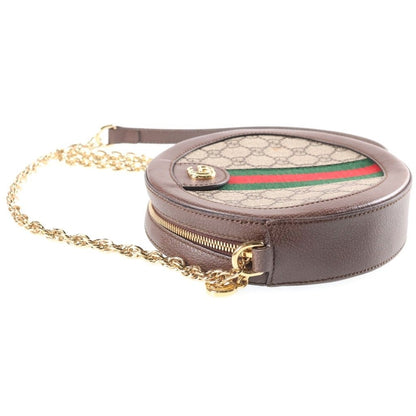 Gucci Ophidia GG Mini Sherry Line Leather Round Shoulder Bag Brown Beige — view 3
