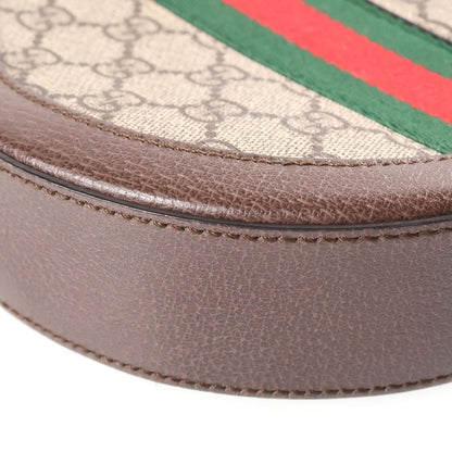Gucci Ophidia GG Mini Sherry Line Leather Round Shoulder Bag Brown Beige — view 5