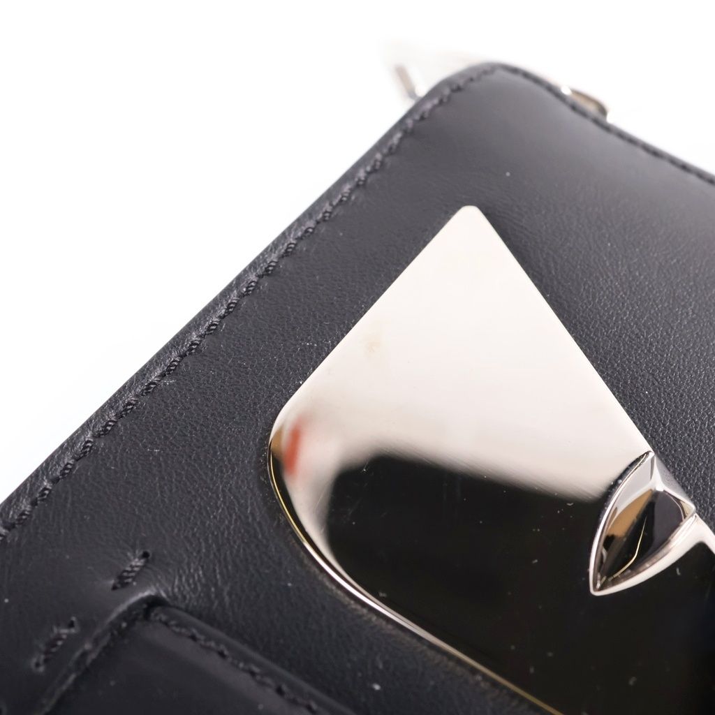Fendi Bugs Monster Clutch Metal Decoration Leather Black — view 7