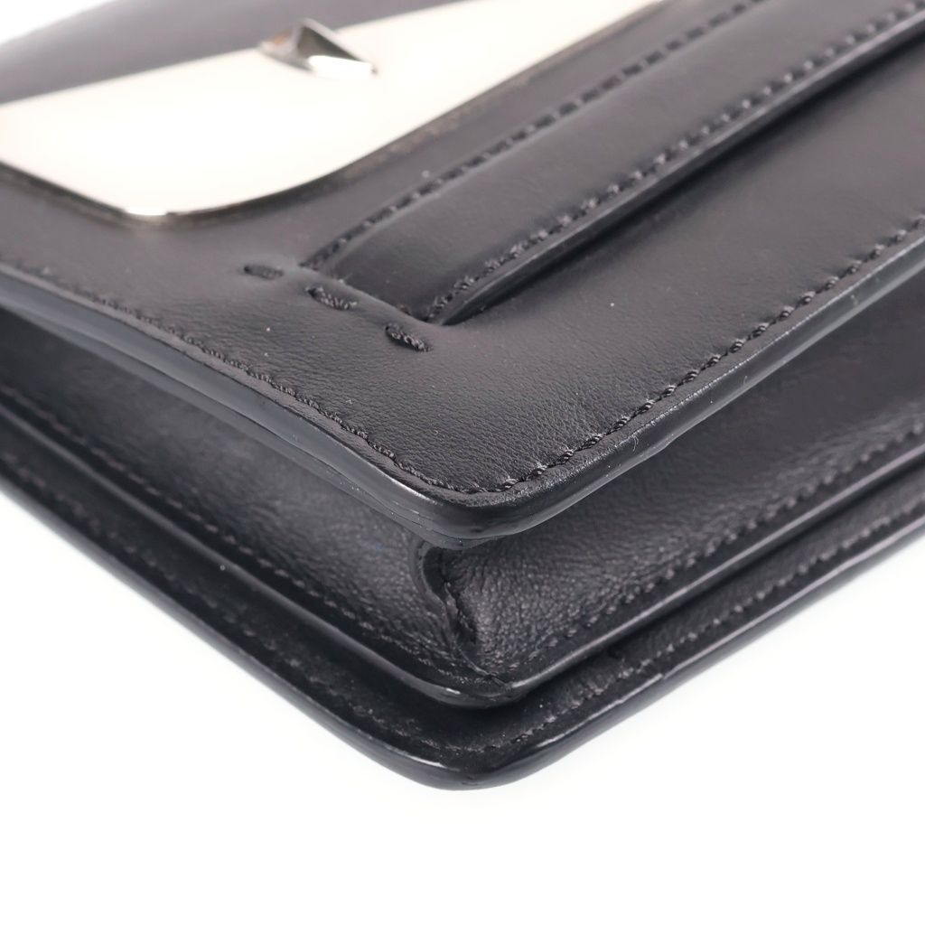 Fendi Bugs Monster Clutch Metal Decoration Leather Black — view 5
