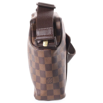 Louis Vuitton Damier Olaf PM Shoulder Bag Brown Leather Gold — view 3