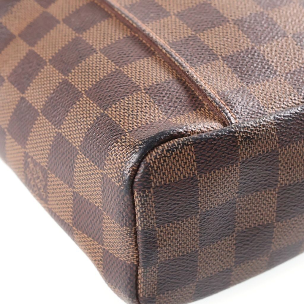 Louis Vuitton Damier Olaf PM Shoulder Bag Brown Leather Gold — view 5