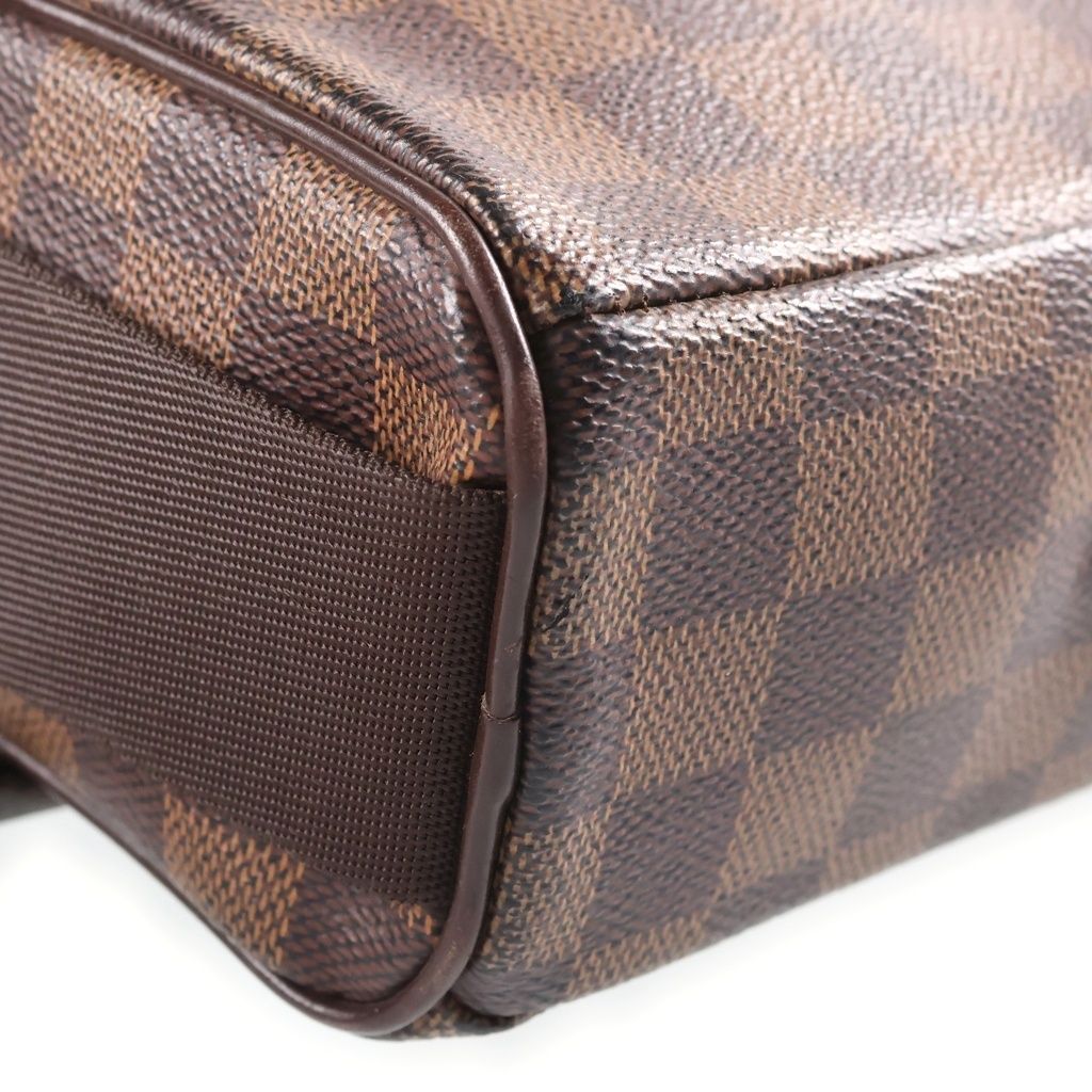 Louis Vuitton Damier Olaf PM Shoulder Bag Brown Leather Gold — view 8