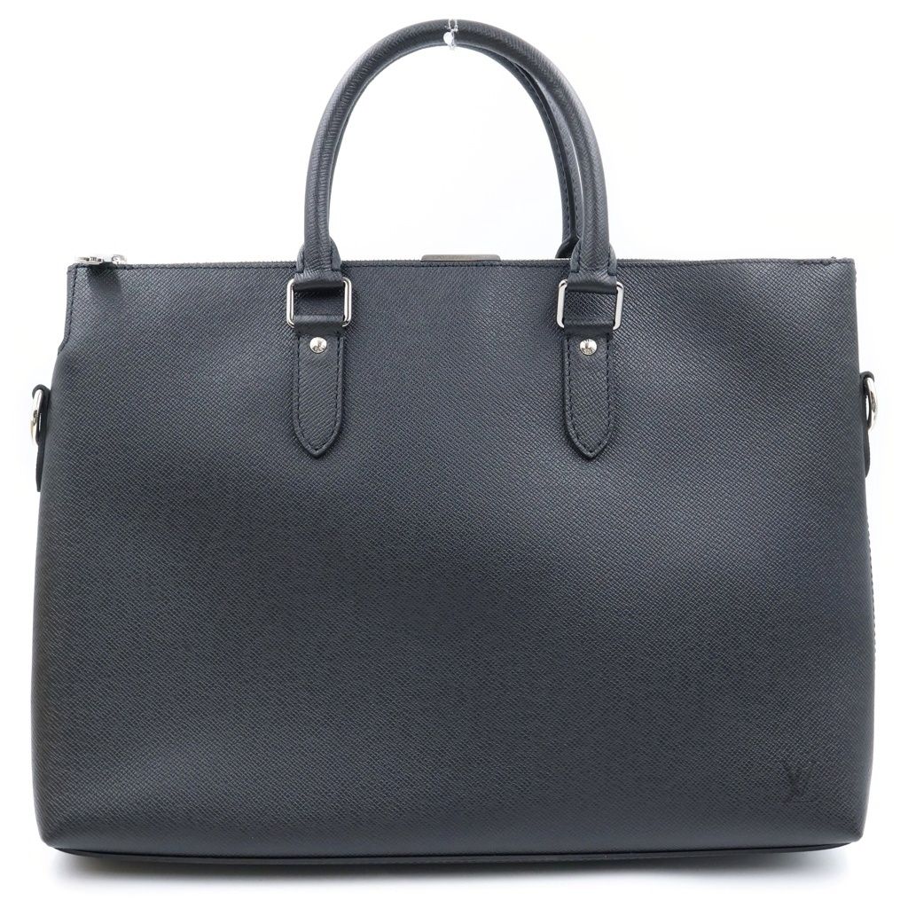 Louis Vuitton Taiga Anton Briefcase Leather Business Handbag Black