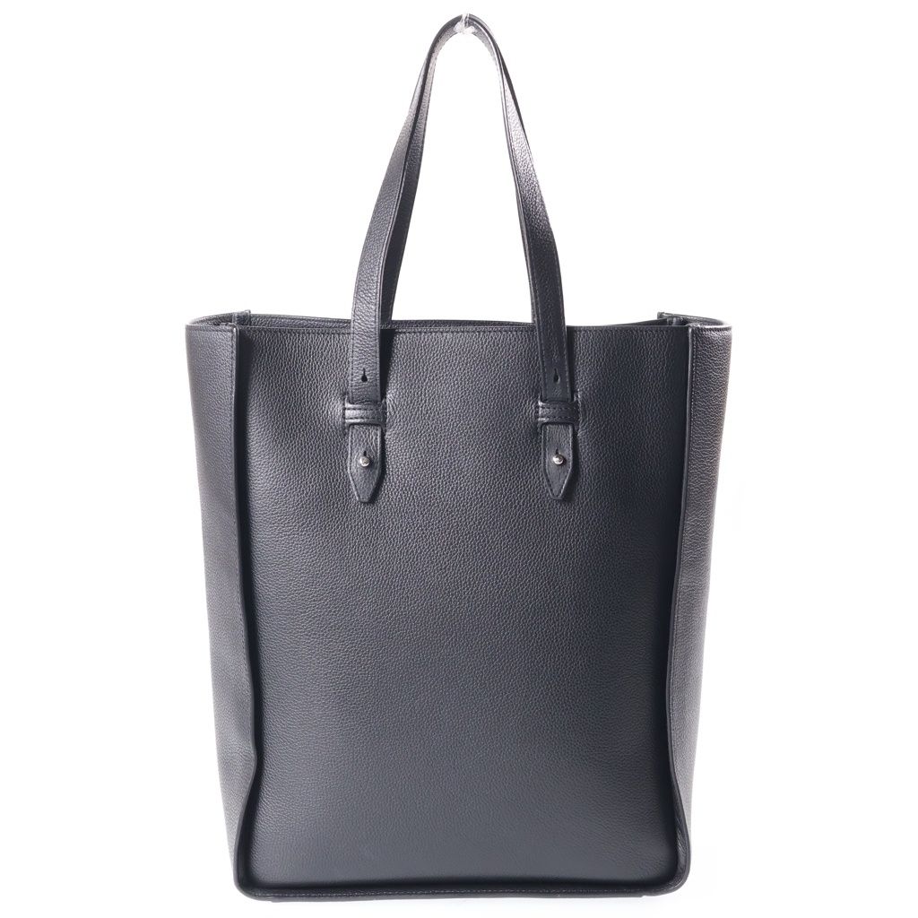 Dior Saddle Large Vertical Tote 2-Way Leather Shoulder Bag Silver Black — view 2