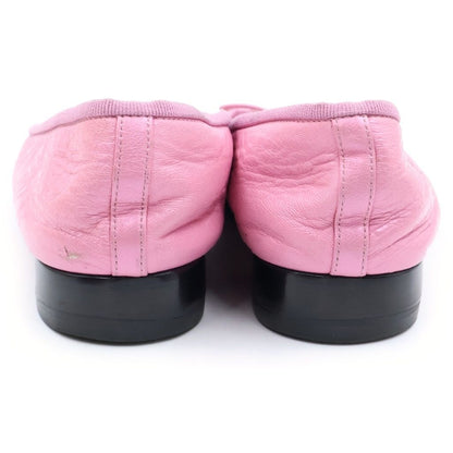 Chanel CC Logo Bicolor Pumps Flat Shoes Ballerina Shoes Black Pink Heel — view 3