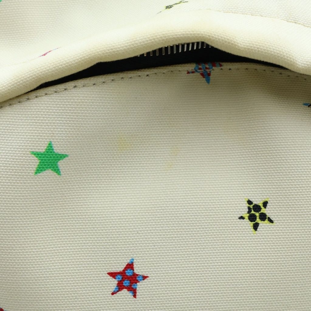 Saint Laurent Paris Sac City Backpack Avec Tas Canvas Star Pattern White — view 8