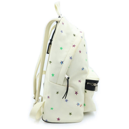 Saint Laurent Paris Sac City Backpack Avec Tas Canvas Star Pattern White — view 3