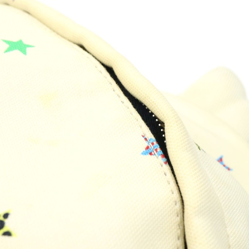 Saint Laurent Paris Sac City Backpack Avec Tas Canvas Star Pattern White — view 6