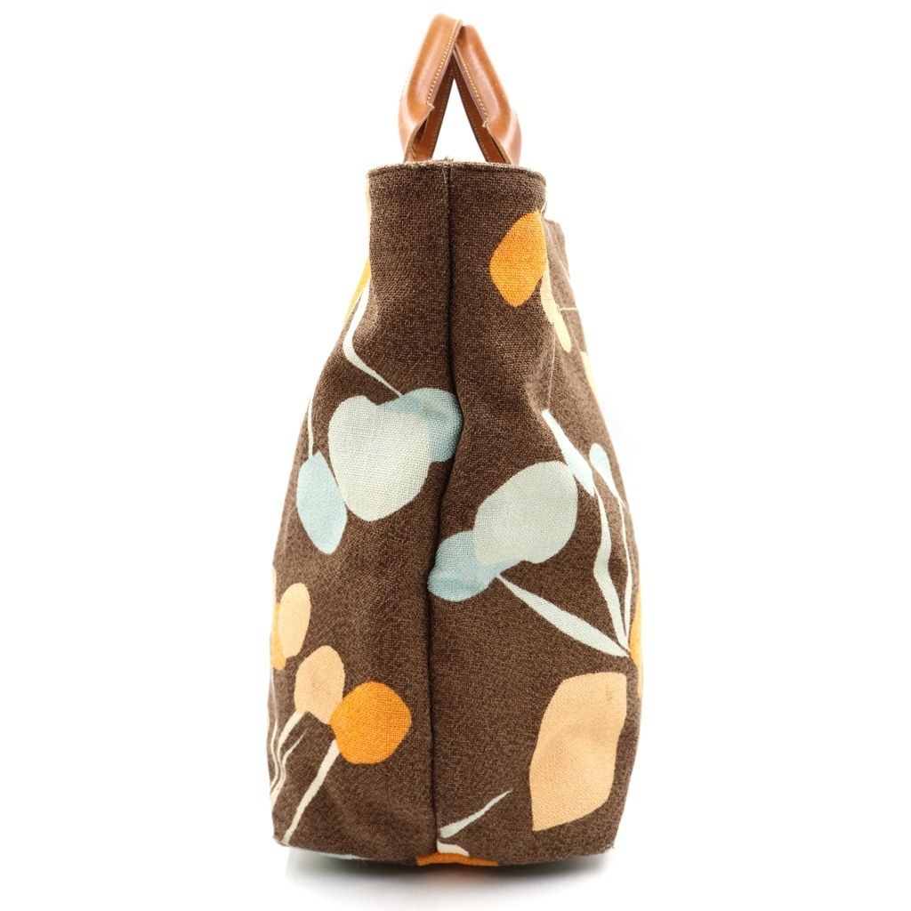 Miu Miu Canvas Leather Tote Bag Brown — view 3