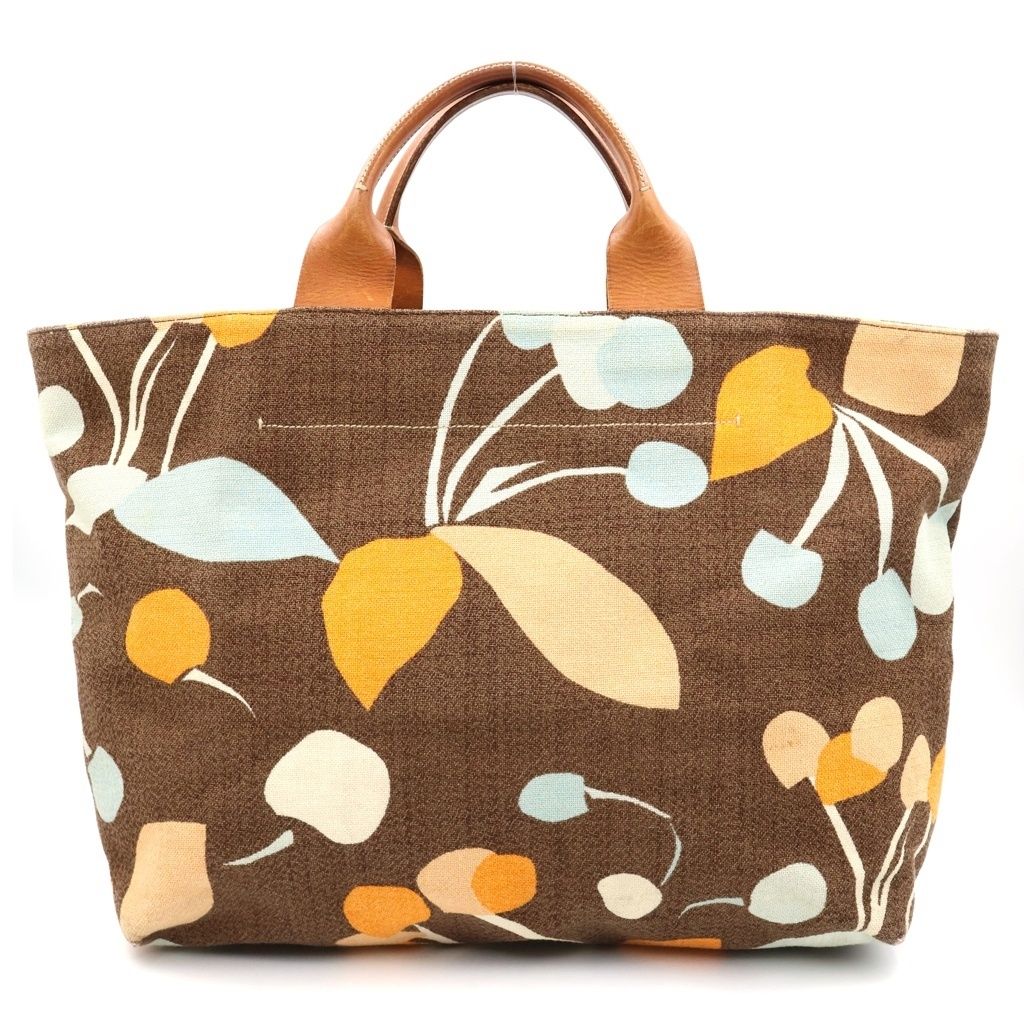 Miu Miu Canvas Leather Tote Bag Brown — view 2