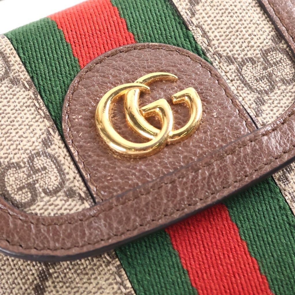 Gucci Ophidia GG Sherry Line Leather Shoulder Bag Brown Beige — view 6
