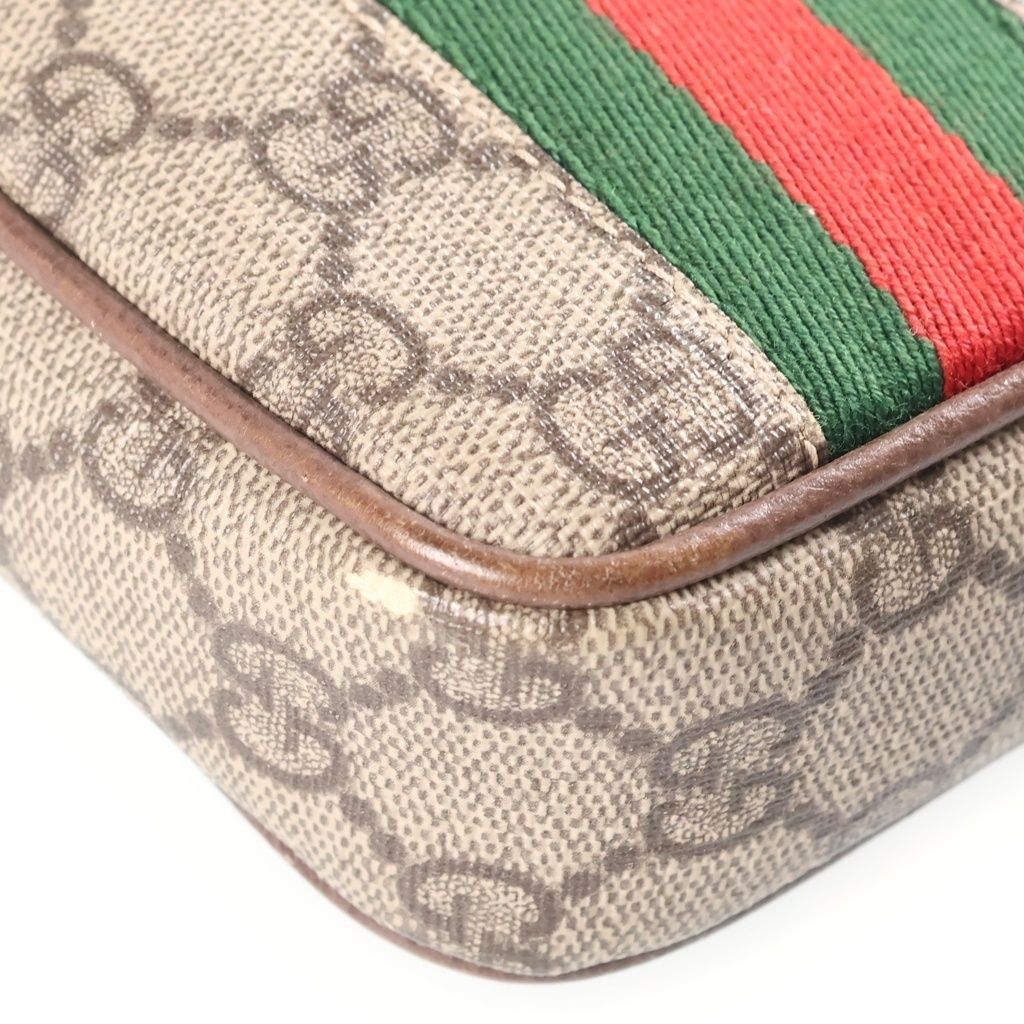 Gucci Ophidia GG Sherry Line Leather Shoulder Bag Brown Beige — view 5