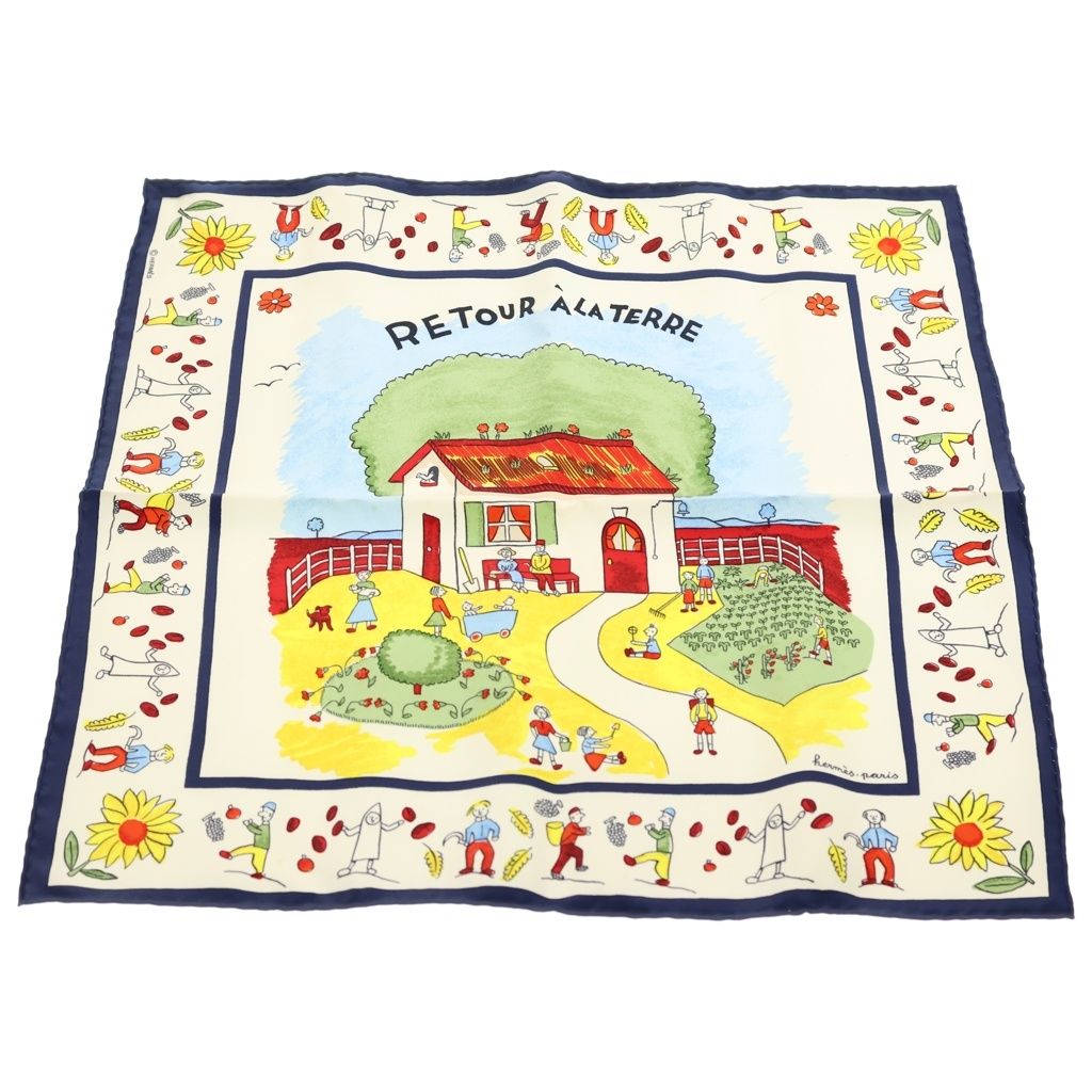 Hermes Retour a la Terre Silk Scarf Multi Scarf