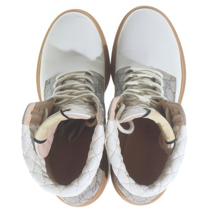Gucci GG Supreme Ankle Boots Beige White Leather — view 4