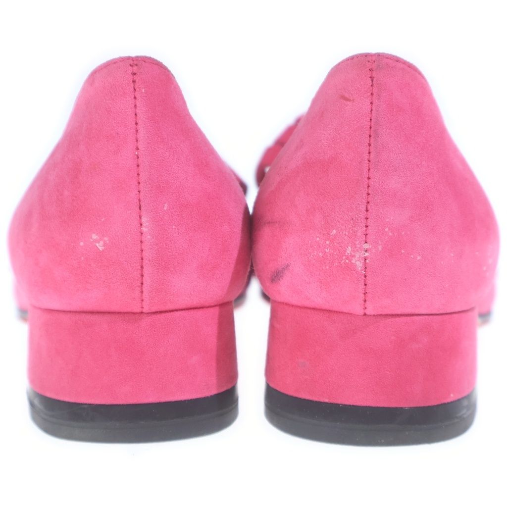 Gucci GG Marmont Fringe Loafers Tassel Loafers Heels Suede Pink — view 3