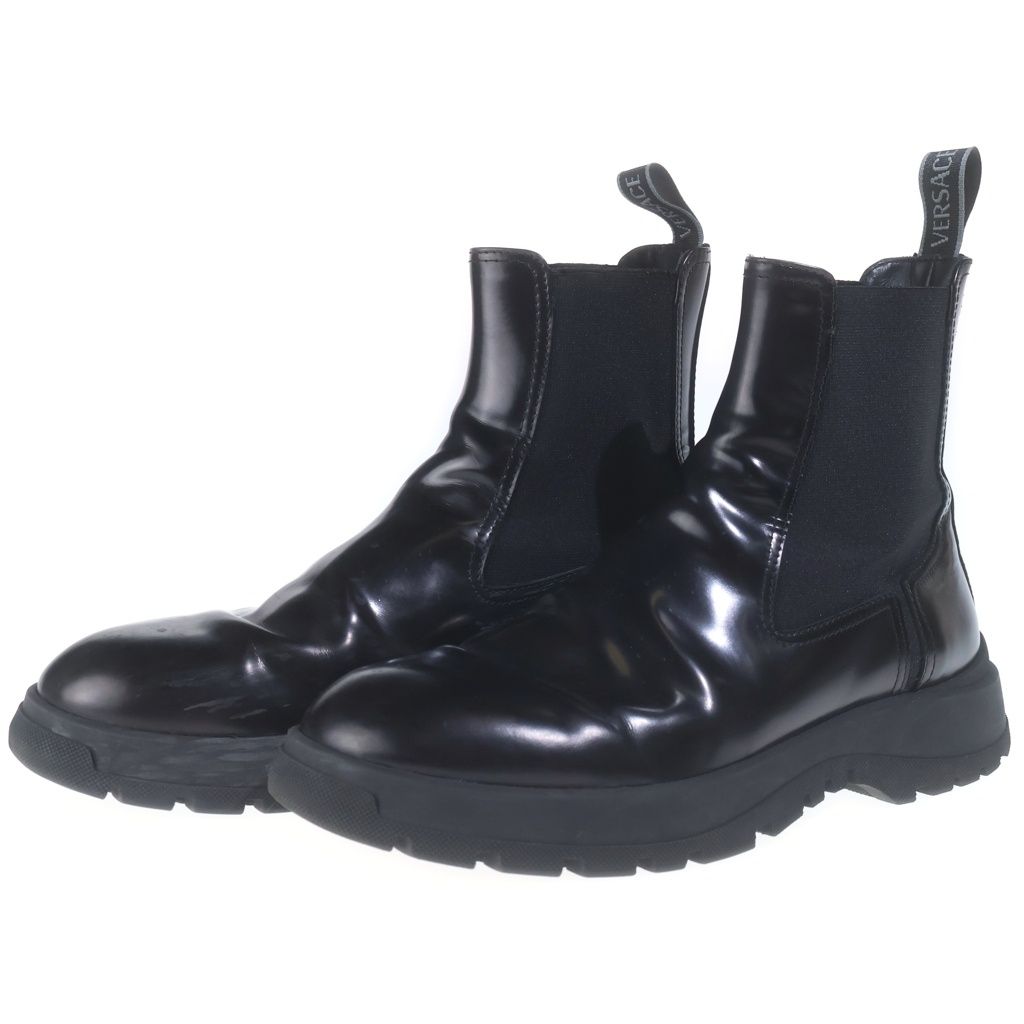 Versace Medusa Logo Side Gore Boots Chelsea Black — view 2
