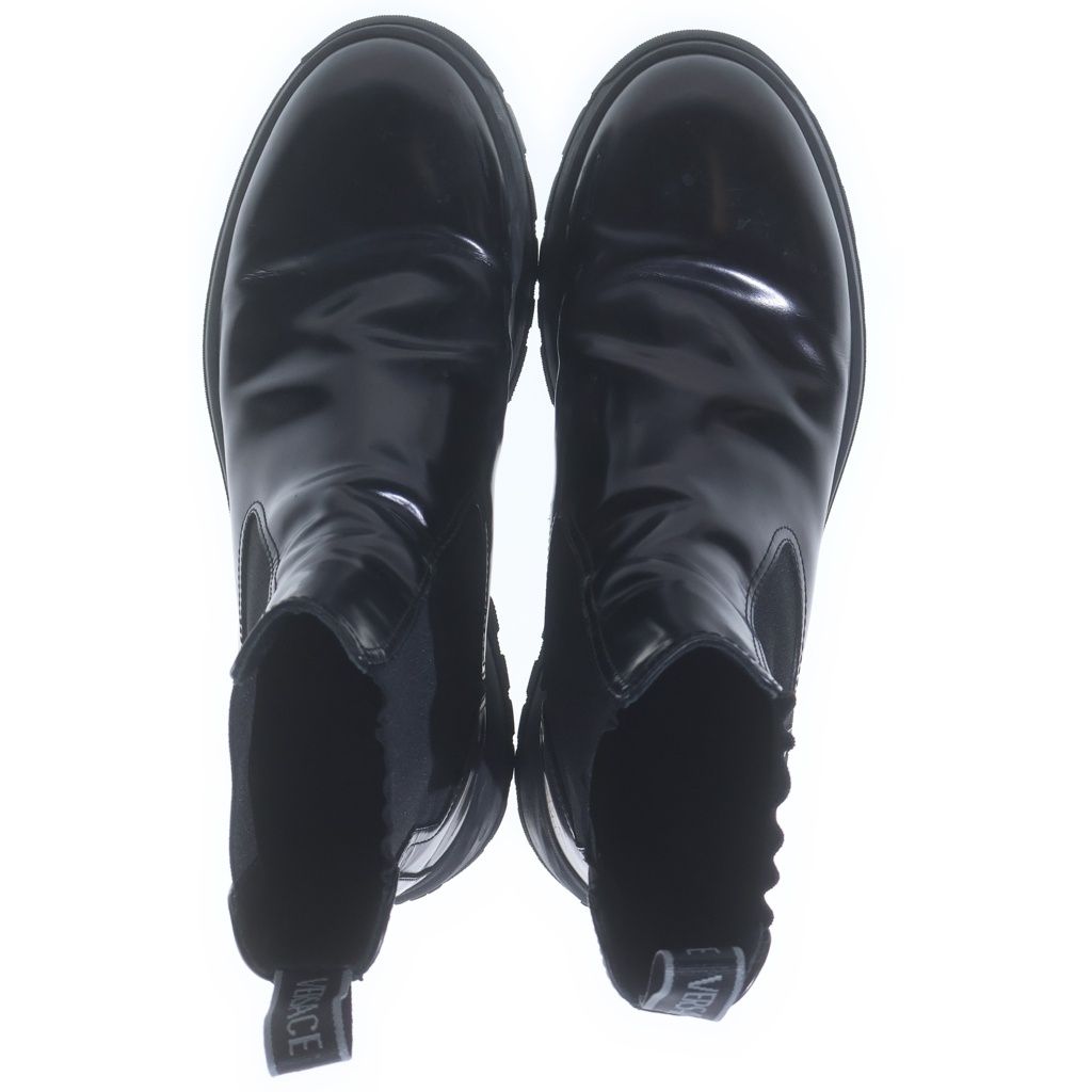 Versace Medusa Logo Side Gore Boots Chelsea Black — view 4