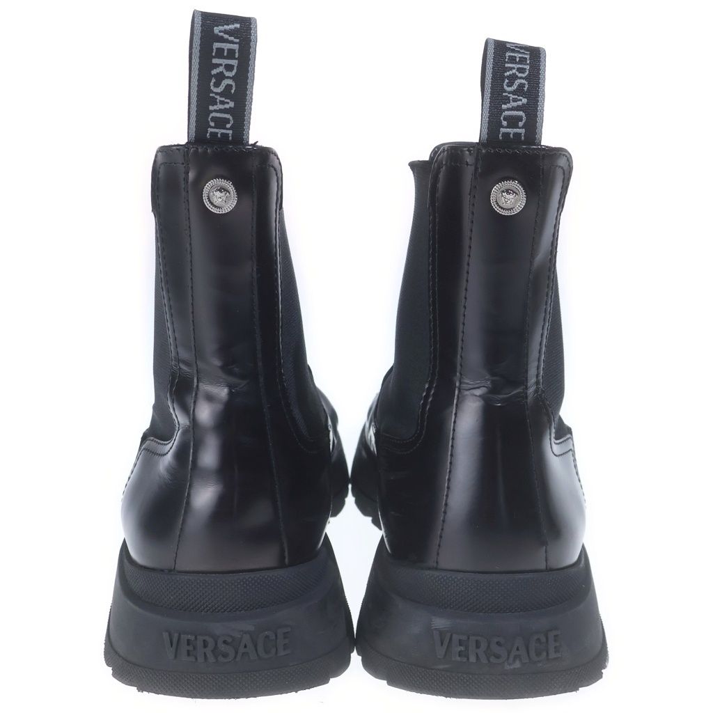 Versace Medusa Logo Side Gore Boots Chelsea Black — view 3