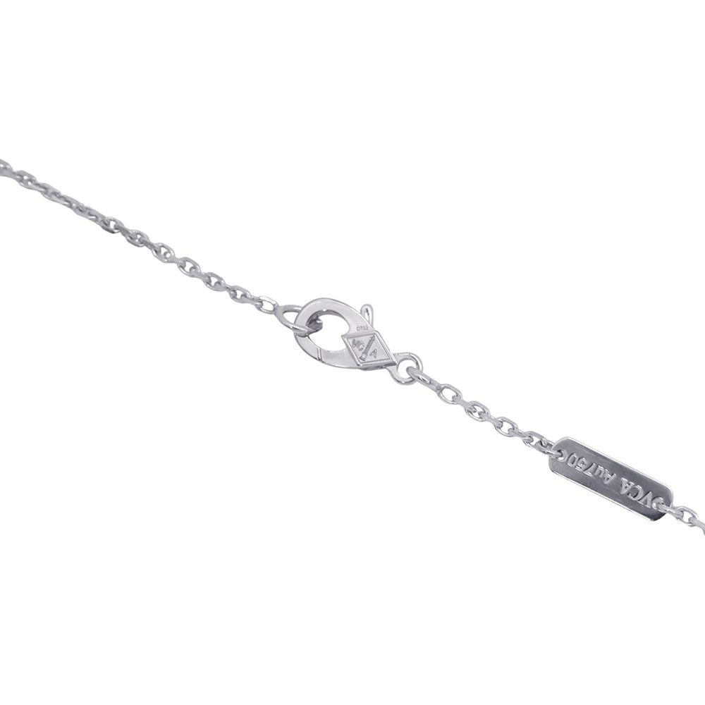 Van Cleef & Arpels Necklace Vintage Alhambra Pendant Chalcedony 18K White Gold — view 4