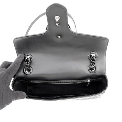 Gucci Chain Shoulder Bag GG Marmont Quilted Small Leather Black — view 6