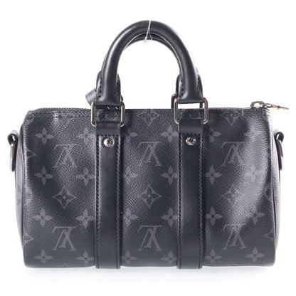Louis Vuitton Monogram Eclipse Citykeepall 2-Way Shoulder Bag Black Leather — view 2
