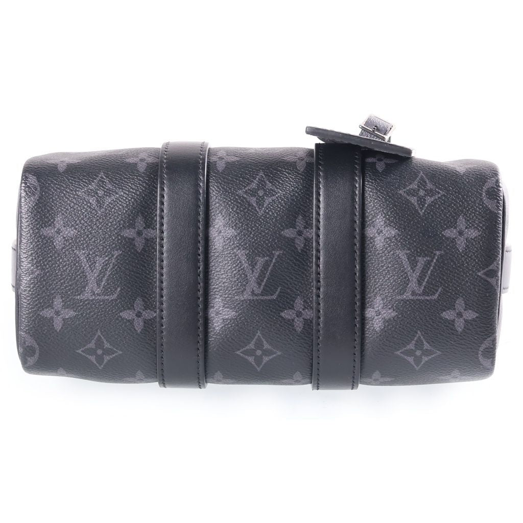 Louis Vuitton Monogram Eclipse Citykeepall 2-Way Shoulder Bag Black Leather — view 4