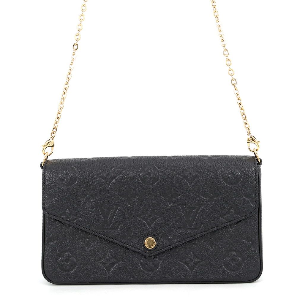 Louis Vuitton Chain Wallet Monogram Empreinte Pochette Felicie Black Shoulder