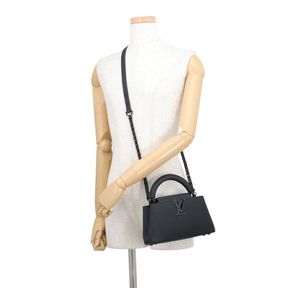 Louis Vuitton Matte Calfskin Capucines East West 2-Way Shoulder Bag Black — view 5