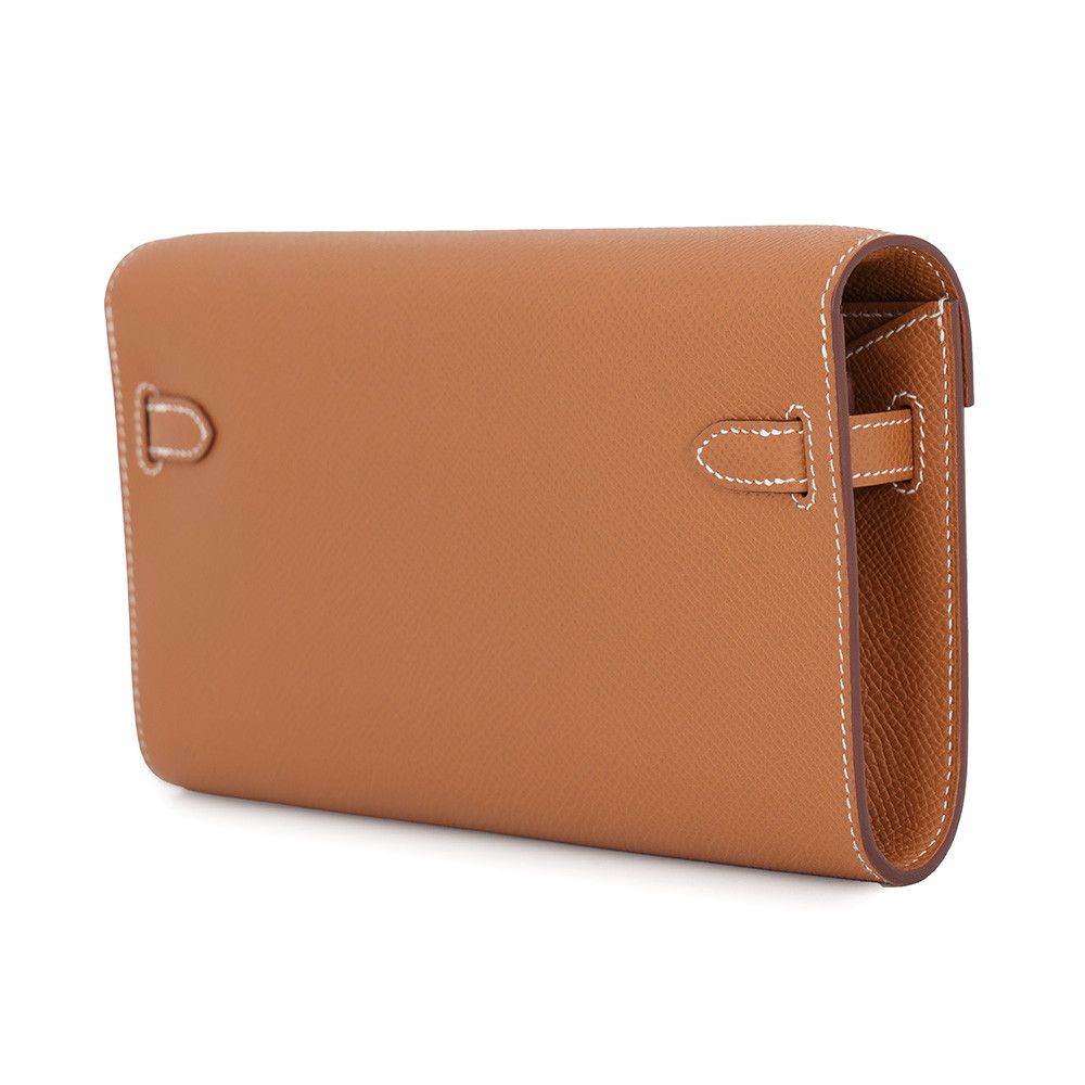 Hermes Kelly Wallet Long to Go Gold Epsom — view 2