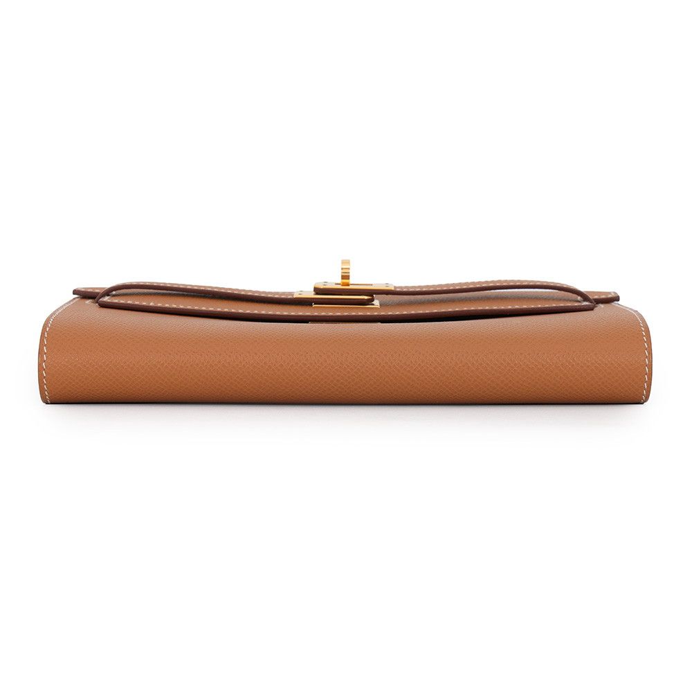 Hermes Kelly Wallet Long to Go Gold Epsom — view 3