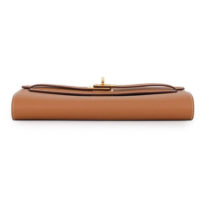 Hermes Kelly Wallet Long to Go Gold Epsom — view 3