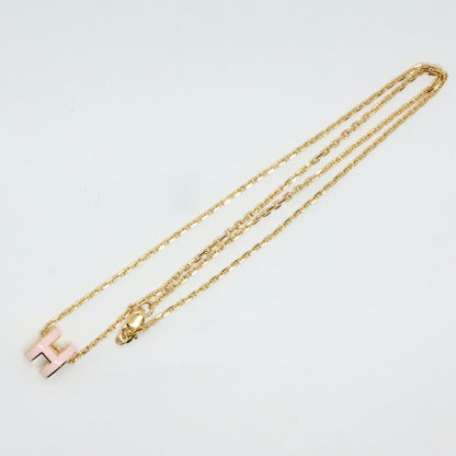 Hermes Necklace Mini Pop H Rocabar Pink Gold Logo Pendant — view 2