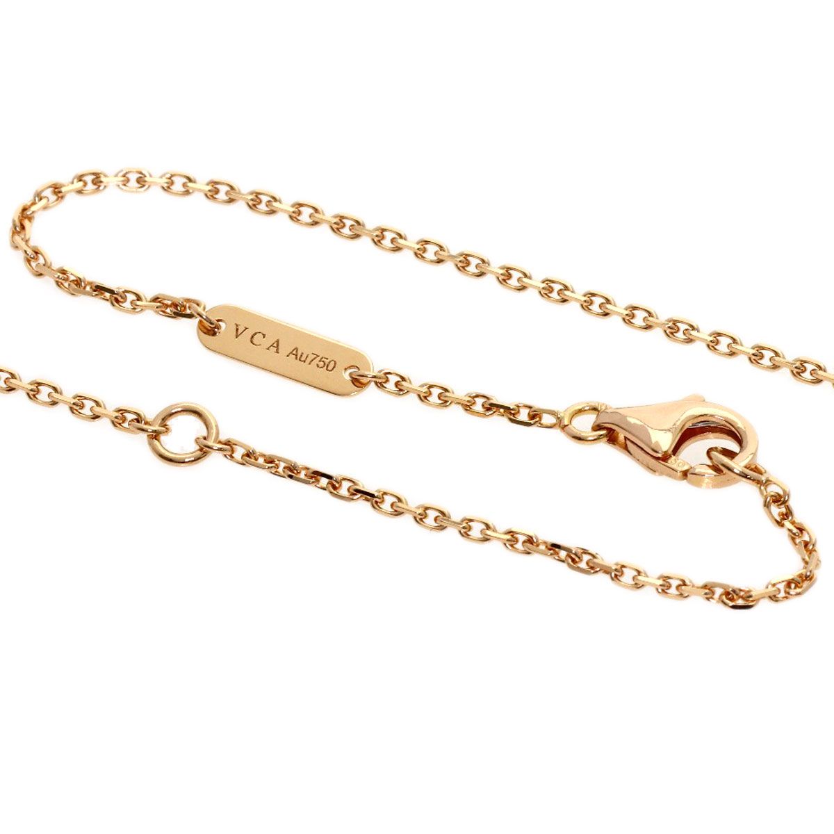 Van Cleef & Arpels Vintage Alhambra Pink Sable Diamond Limited Necklace 18K Gold — view 3