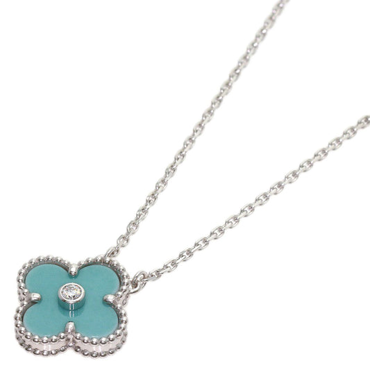 Van Cleef & Arpels Vintage Alhambra Celadon Green Diamond Limited Necklace 18K