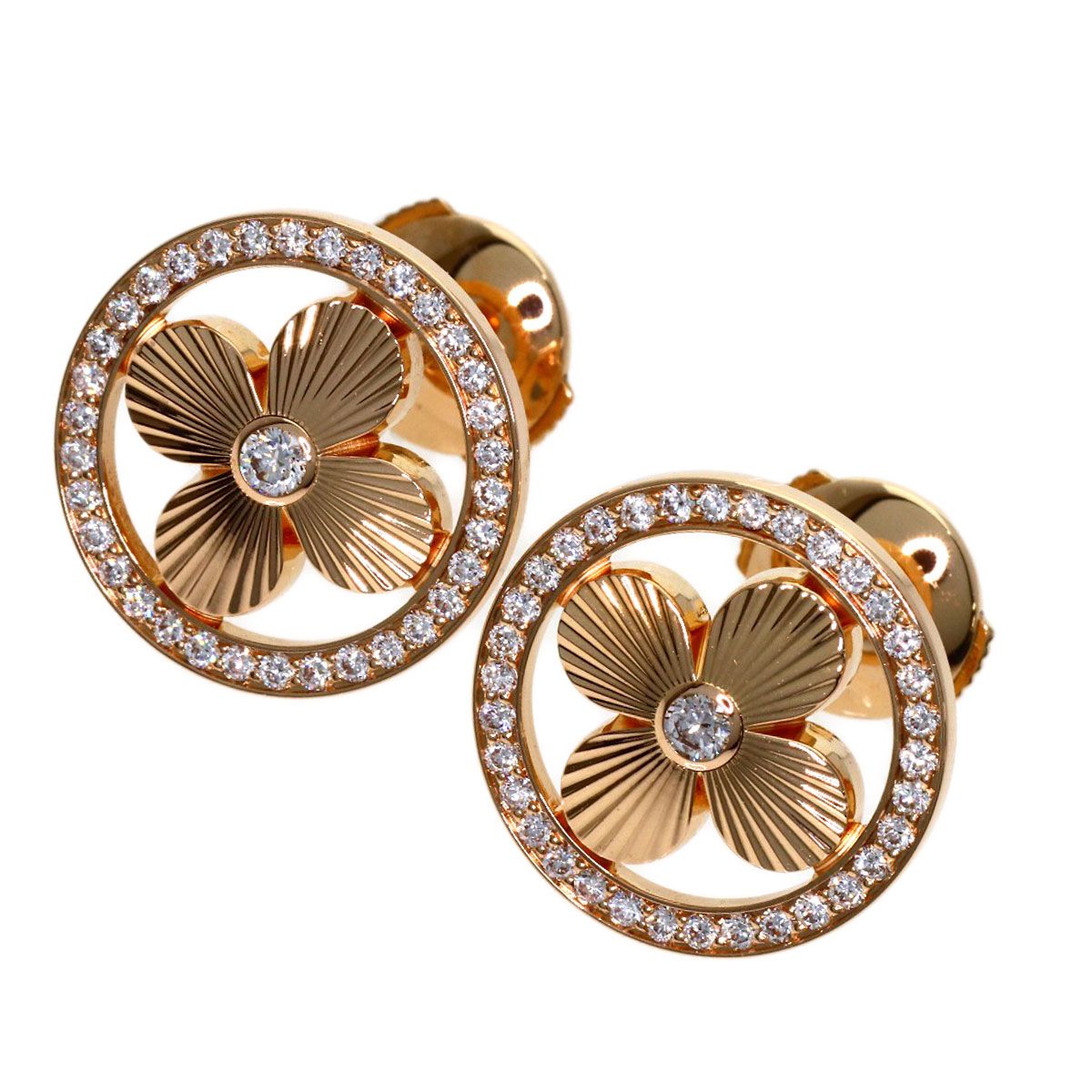 Louis Vuitton Bague Sun Blossom Diamond Earrings 18K Pink Gold