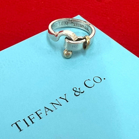 Tiffany & Co Vintage Hook Eye Ring Silver