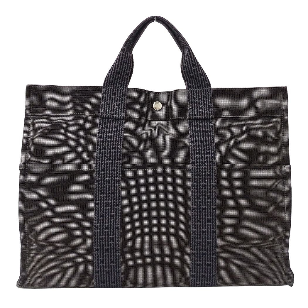 Hermes Tote Bag Her Line MM Canvas Black