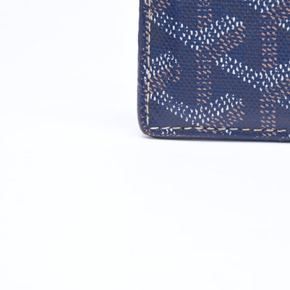 Goyard Saint Sulpice Herringbone Card Case Navy Leather — view 8