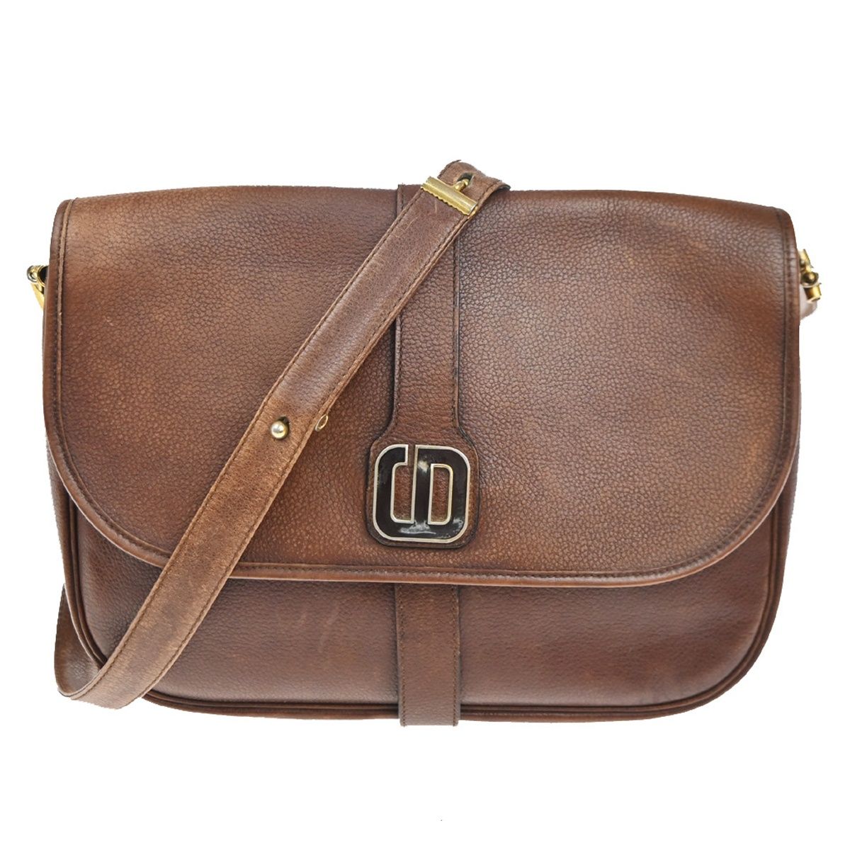 Dior Shoulder Bag Vintage Brown Leather